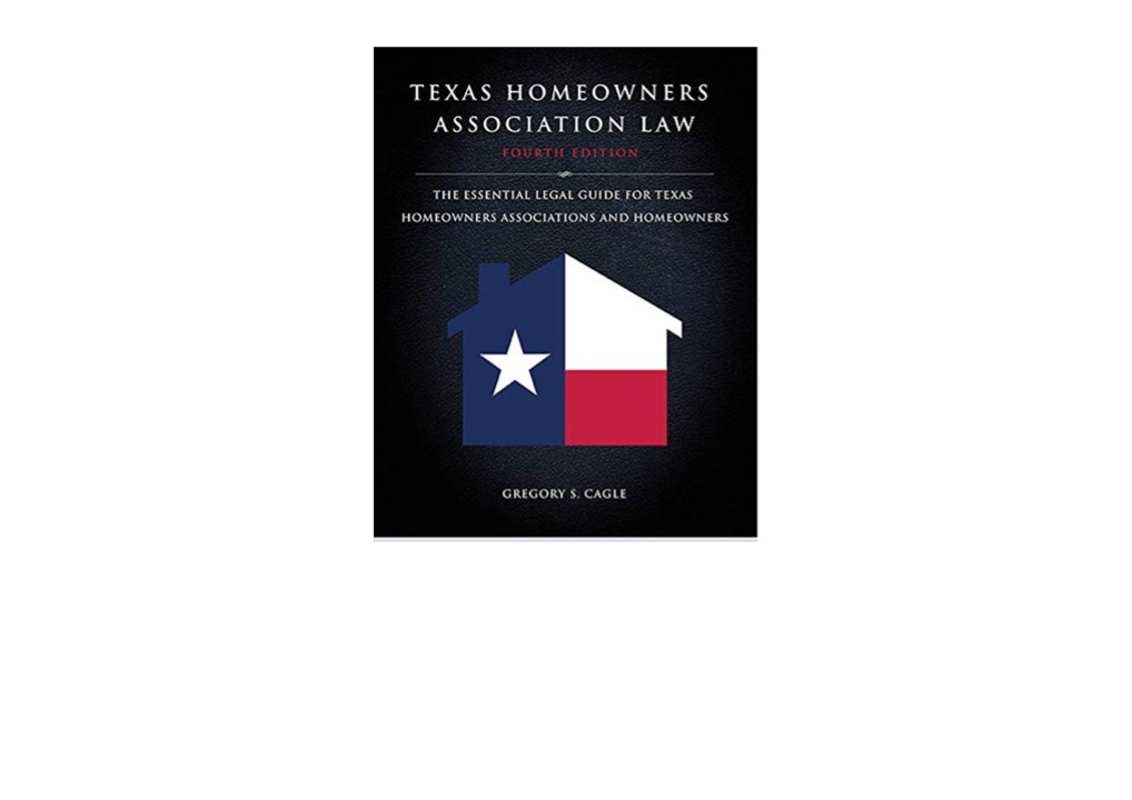 PPT PDF Texas Homeowners Association Law Fourth Edition The