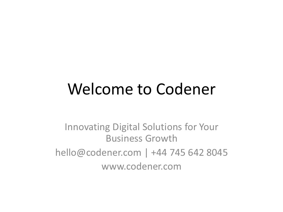 PPT Codener Software Development Company Intro PowerPoint