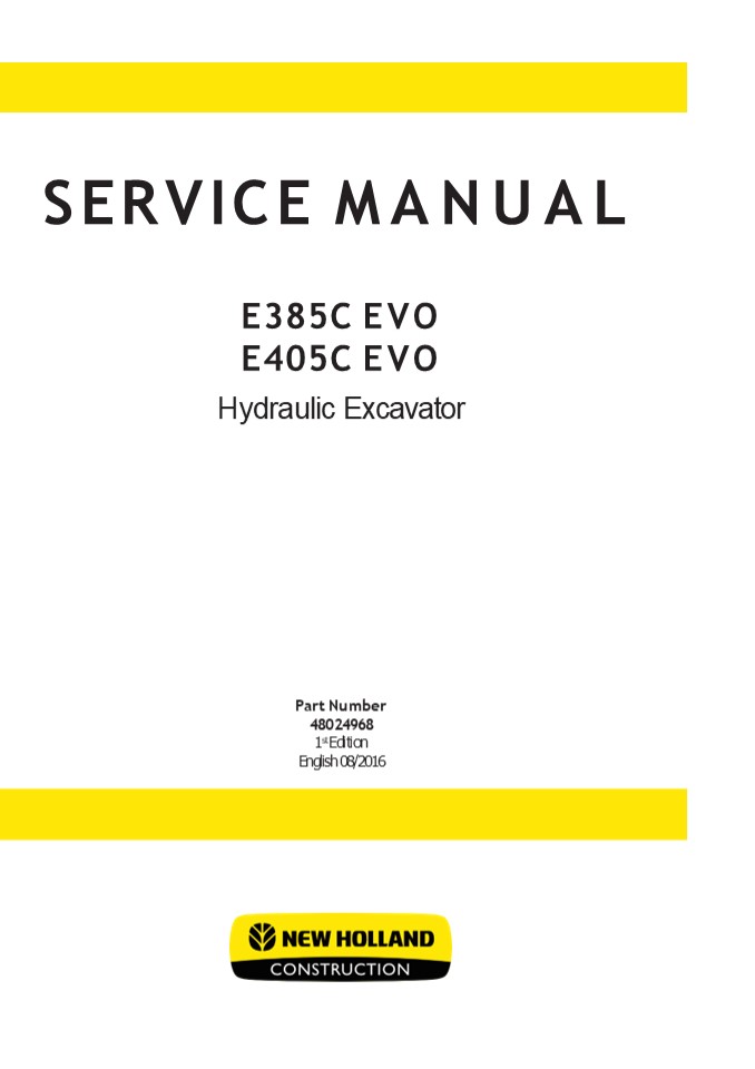 PPT New Holland E405C EVO Hydraulic Excavator Service Repair Manual