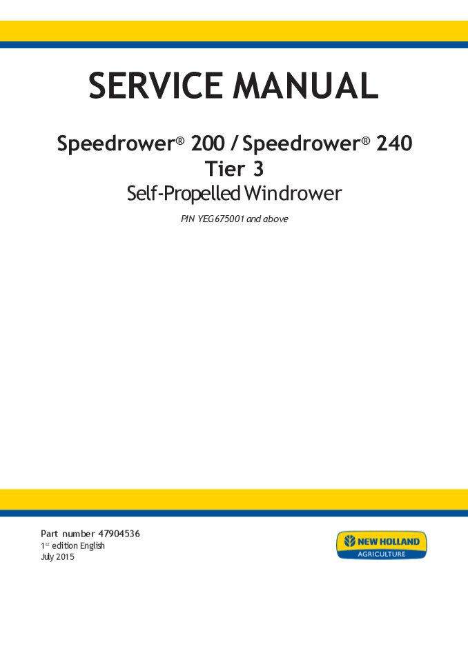 PPT New Holland Speedrower 200 Tier 3 SelfPropelled Windrower