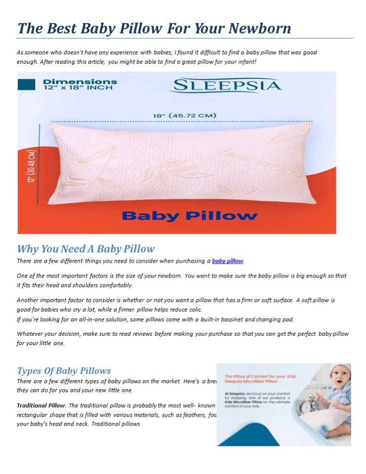 PPT The Best Baby Pillow For Your Newborn PowerPoint presentation free to download id