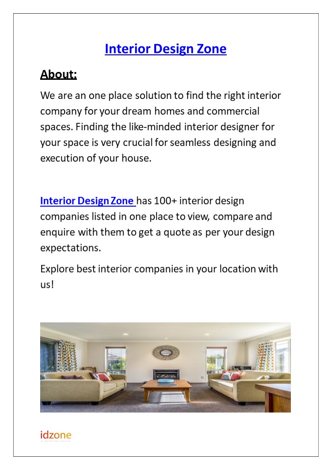 PPT Interior Design Zone PowerPoint presentation free to download
