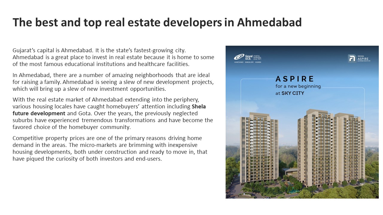 PPT The best and top real estate developers in Ahmedabad PowerPoint