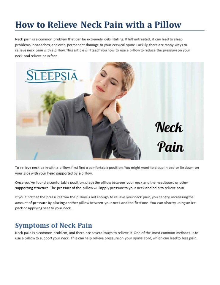 PPT How to Relieve Neck Pain with a Pillow PowerPoint presentation
