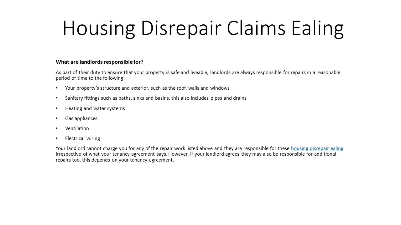 PPT Housing Disrepair Claims Ealing PowerPoint presentation free to