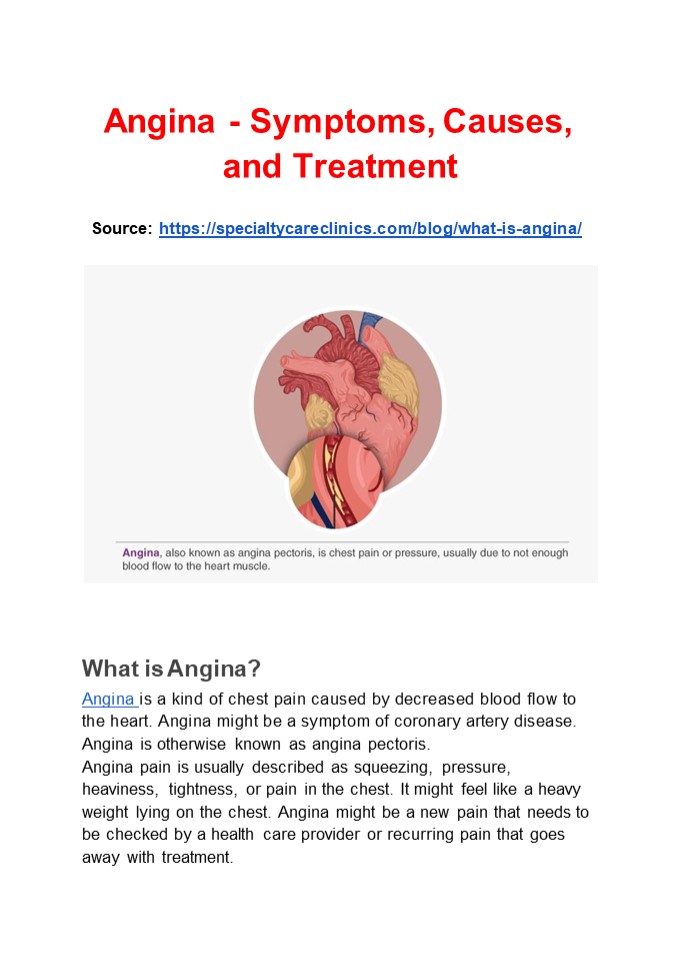 PPT Angina Symptoms, Causes, and Treatment PowerPoint presentation