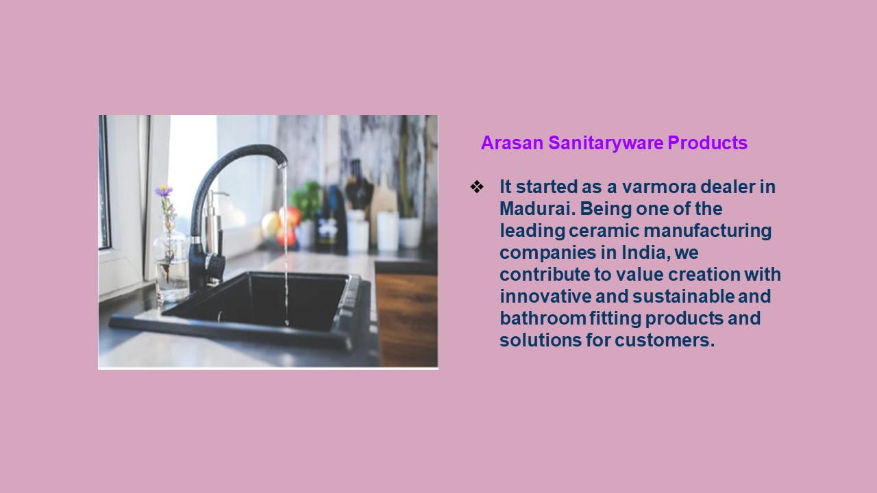 PPT sanitary ware and bathroom fitting products in madurai PowerPoint