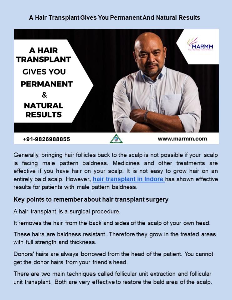 PPT A Hair Transplant Gives You Permanent And Natural Results