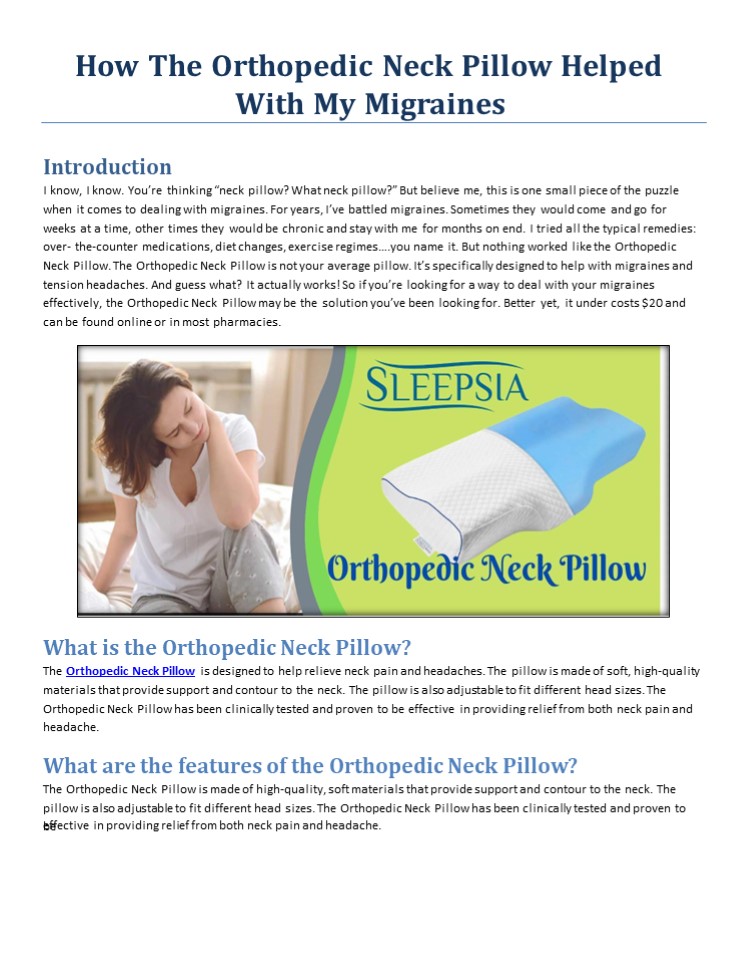 PPT How The Orthopedic Neck Pillow Helped With My Migraines