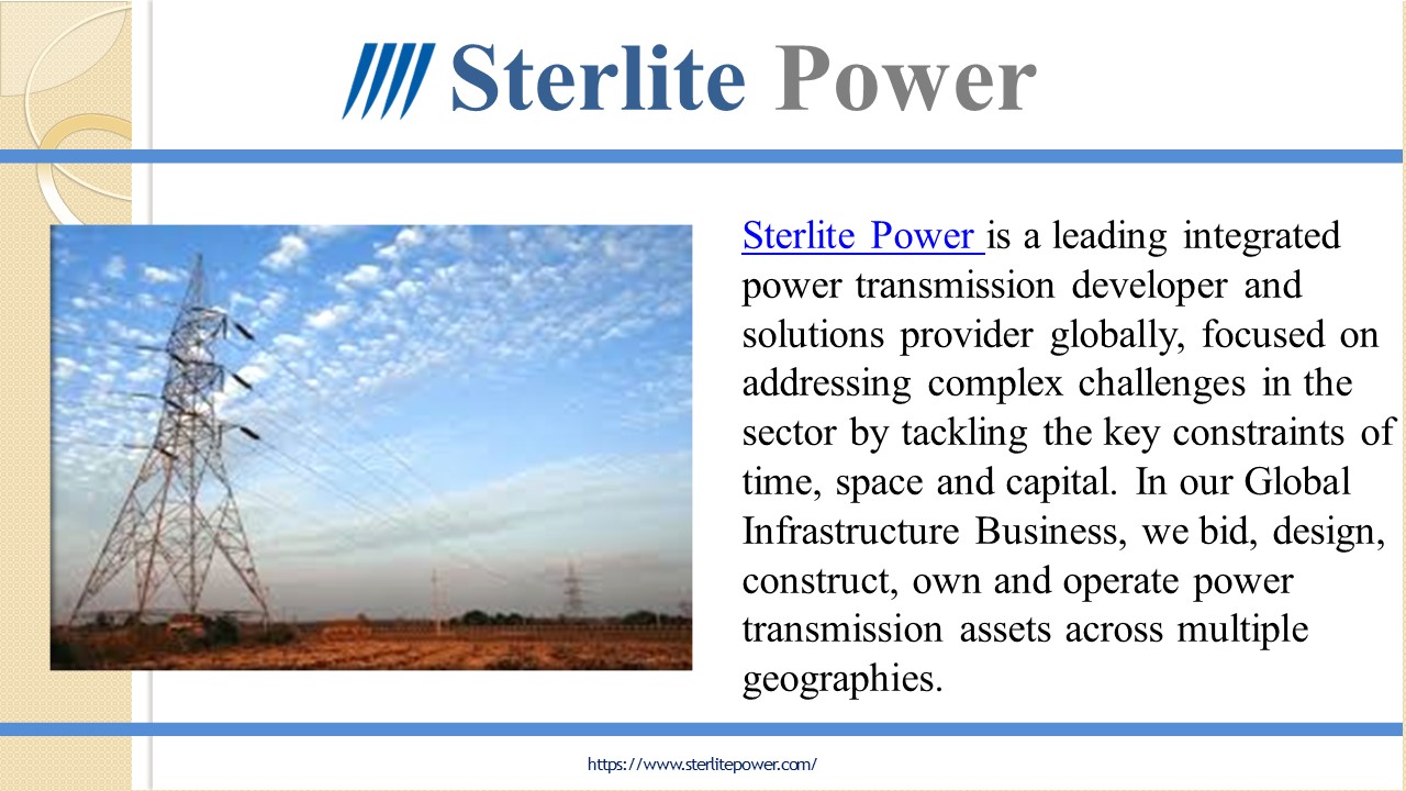 PPT Sterlite Power Transmission Limited Global developer of