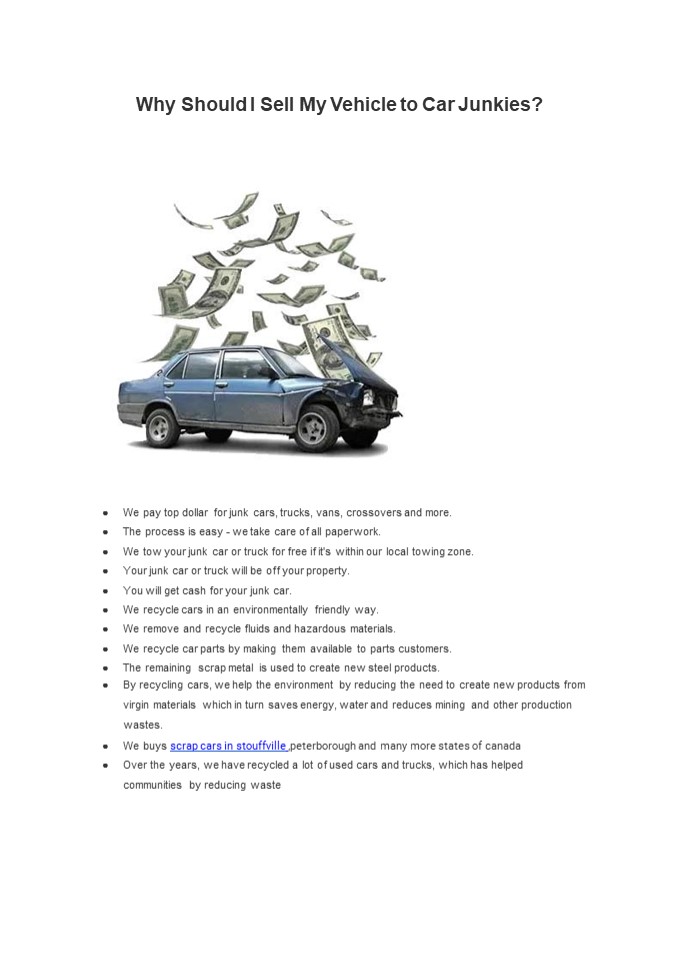 PPT Why Should I Sell My Vehicle to Car Junkies? PowerPoint