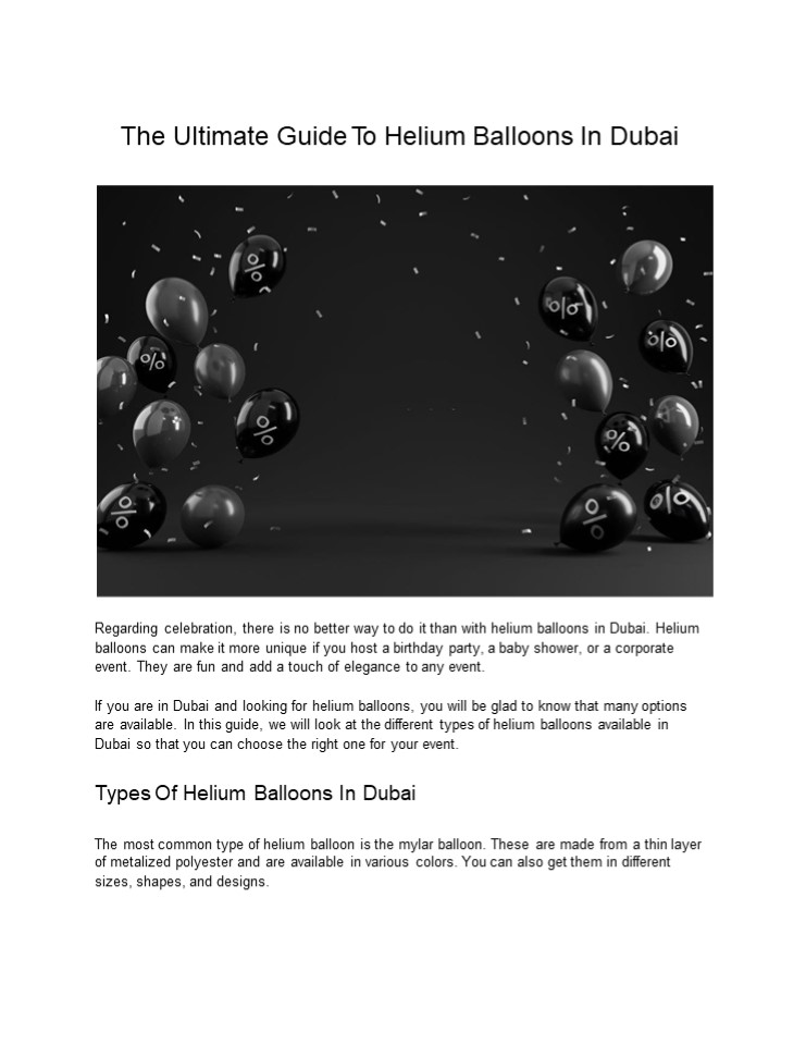 PPT The Ultimate Guide To Helium Balloons In Dubai PowerPoint presentation free to download
