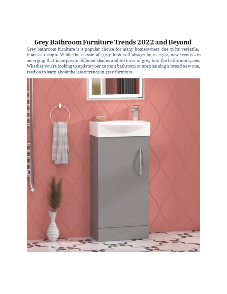 PPT Grey Bathroom Furniture Trends 2022 and Beyon PowerPoint