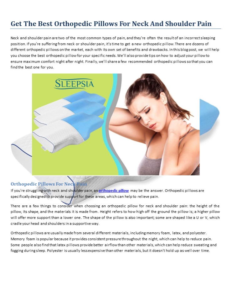 PPT Get The Best Orthopedic Pillows For Neck And Shoulder Pain
