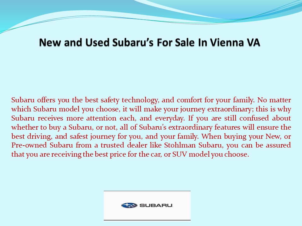 PPT New and Used Subaru’s For Sale In Vienna VA PowerPoint