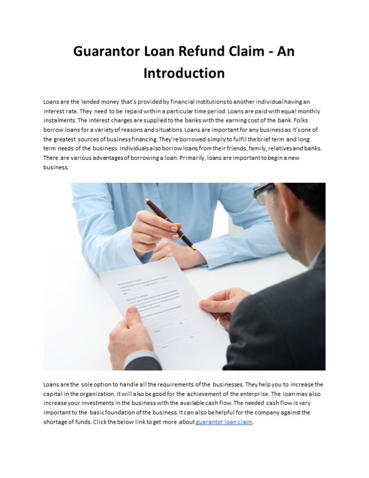 PPT Guarantor Loan Refund Claim PowerPoint presentation free to