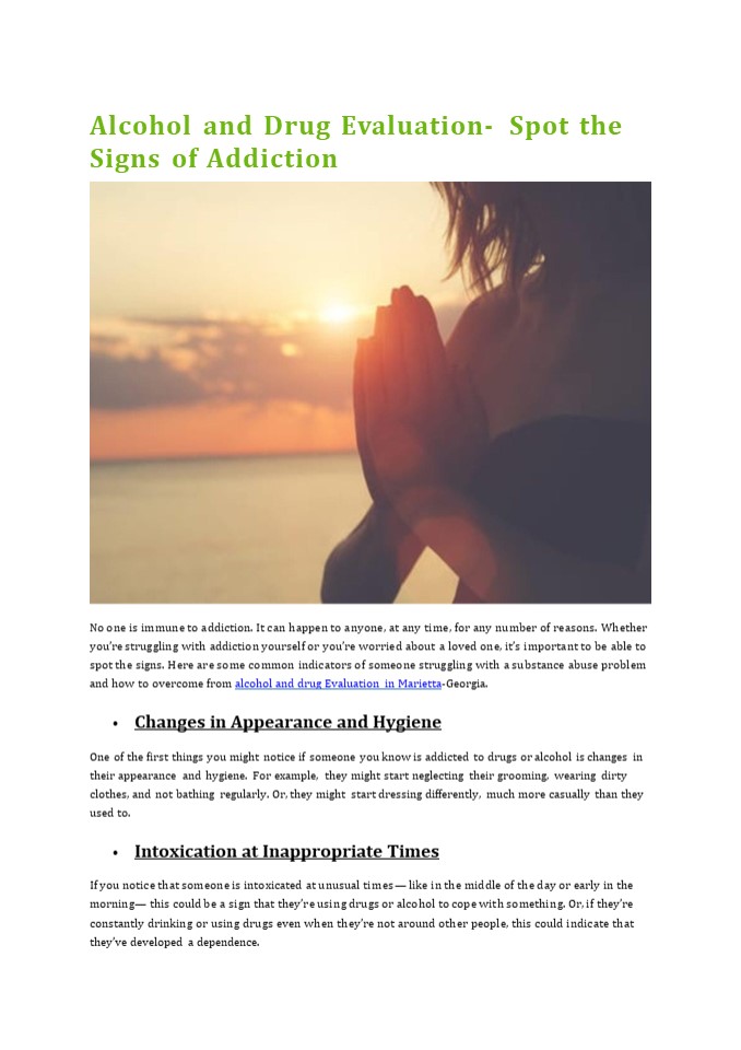 PPT Alcohol and Drug Evaluation Spot the Signs of Addiction