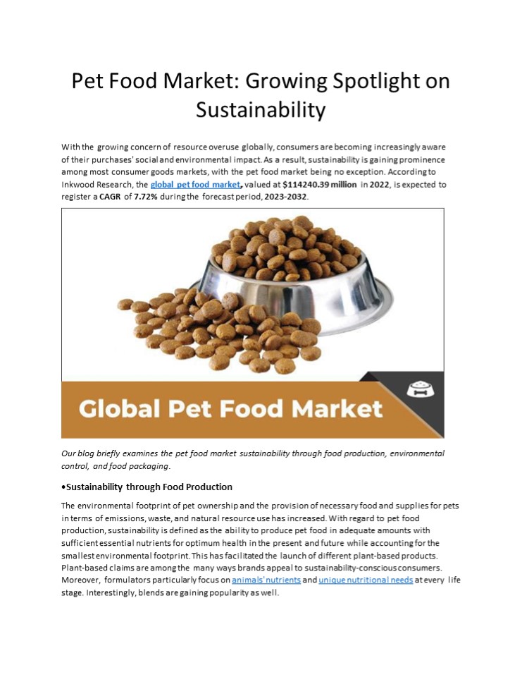 PPT Pet Food Market Growing Spotlight on Sustainability Growth