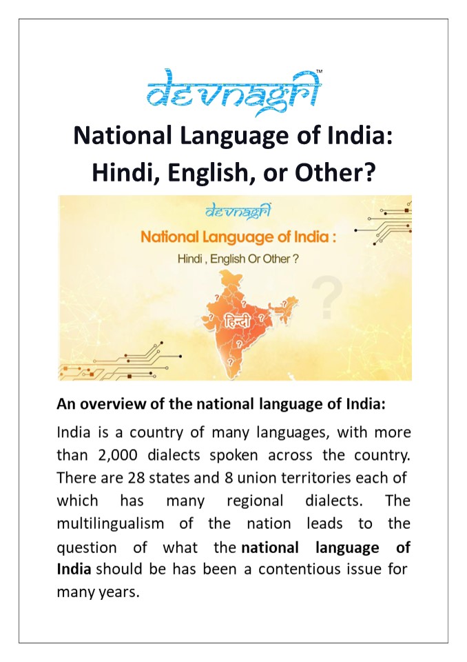PPT National Language of India Hindi, English, or Other? PowerPoint presentation free to