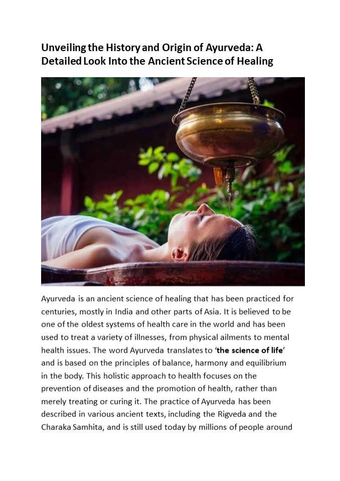 PPT Unveiling the History and Origin of Ayurveda A Detailed Look