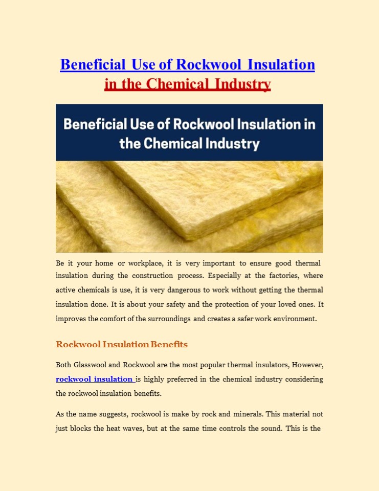 PPT Beneficial Use of Rockwool Insulation in the Chemical Industry
