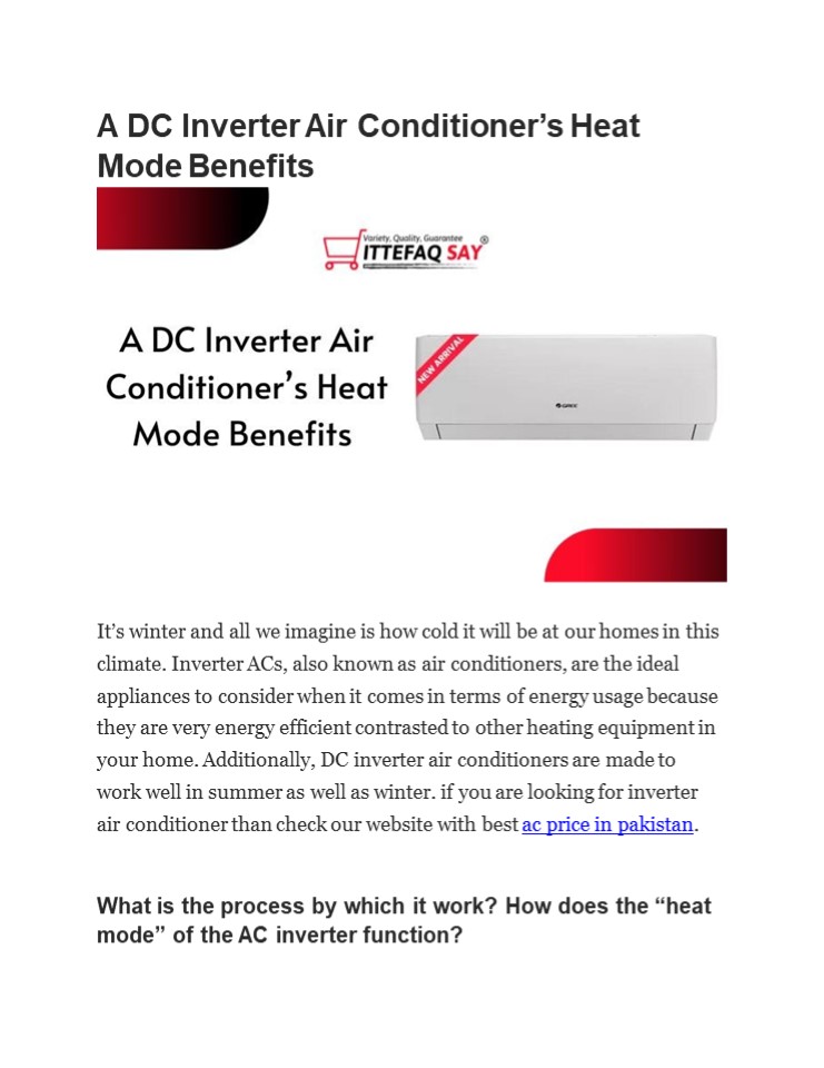 PPT A DC Inverter Air Conditioner’s Heat Mode Benefits PowerPoint