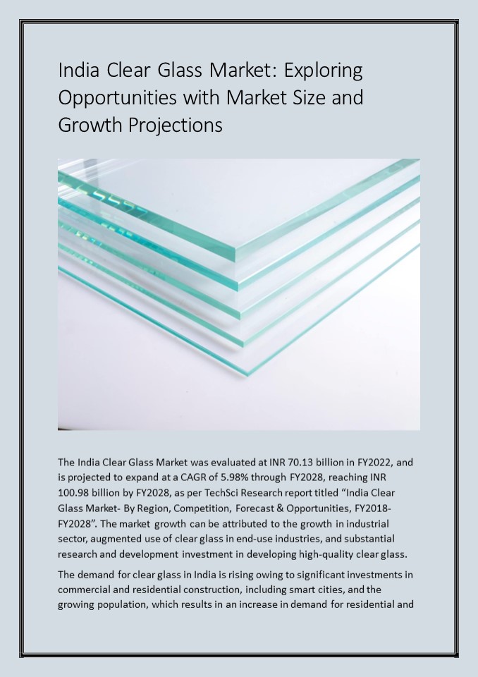 PPT India Clear Glass Market Opportunities for Size and Growth