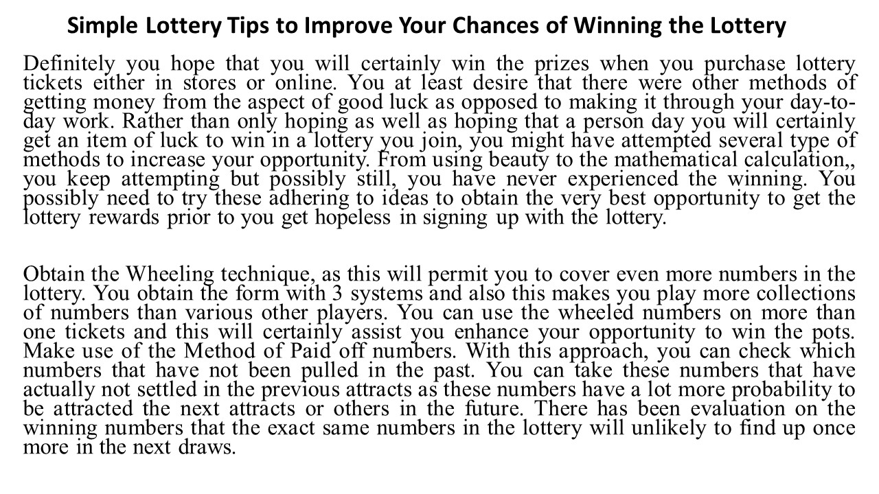 PPT Simple Lottery Tips to Improve Your Chances of Winning the