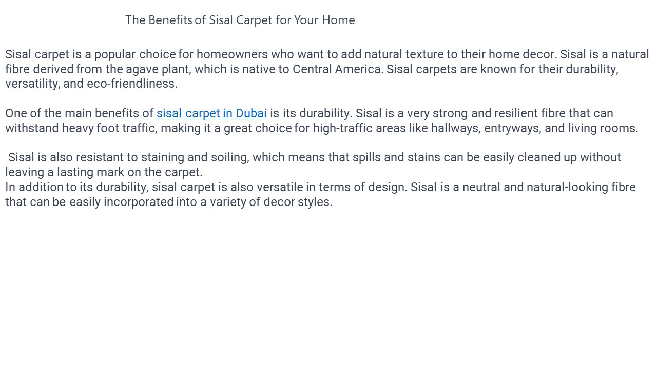 PPT The Benefits of Sisal Carpet for Your Home PowerPoint