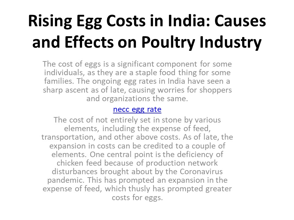 PPT Rising Egg Costs in India Causes and Effects on Poultry Industry