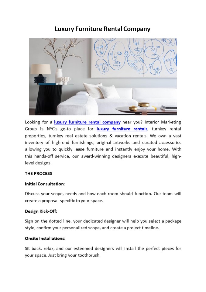 PPT Luxury Furniture Rental Company PowerPoint presentation free to