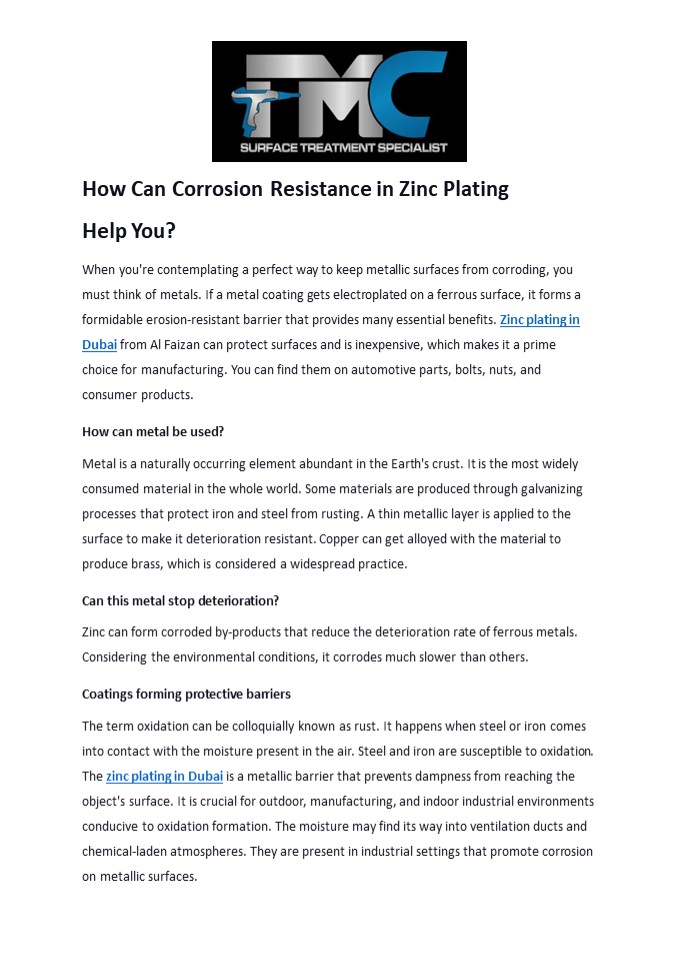 PPT How Can Corrosion Resistance in Zinc Plating Help You? PowerPoint