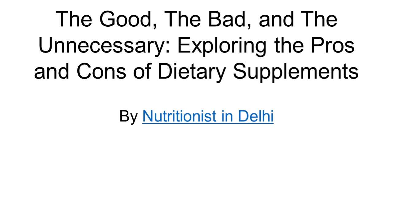 PPT Pros and cons of dietary supplements PowerPoint presentation