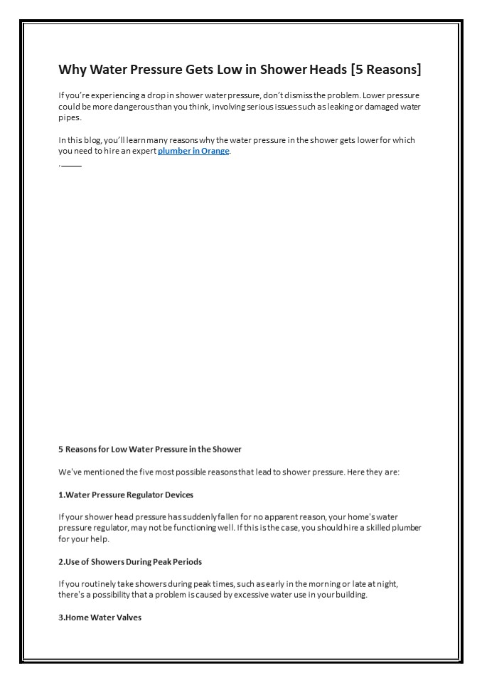 PPT Why Water Pressure Gets Low in Shower Heads [5 Reasons