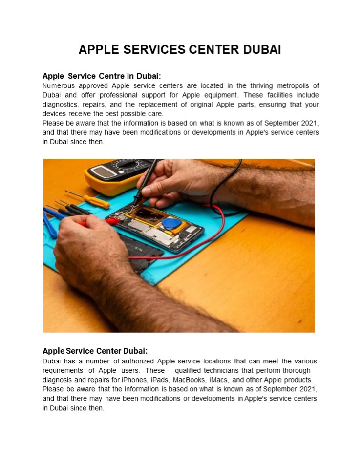 PPT Apple Service Center In Dubai PowerPoint presentation free to download id 9799faZDAyZ