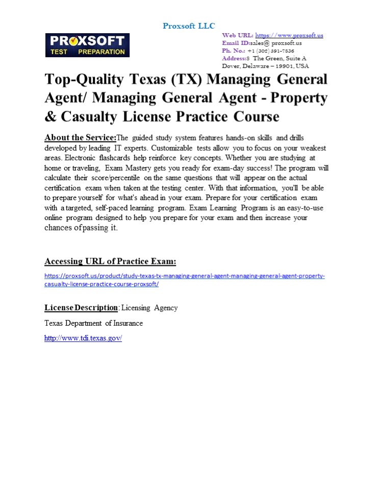 PPT TopQuality Texas (TX) Managing General Agent/ Managing General