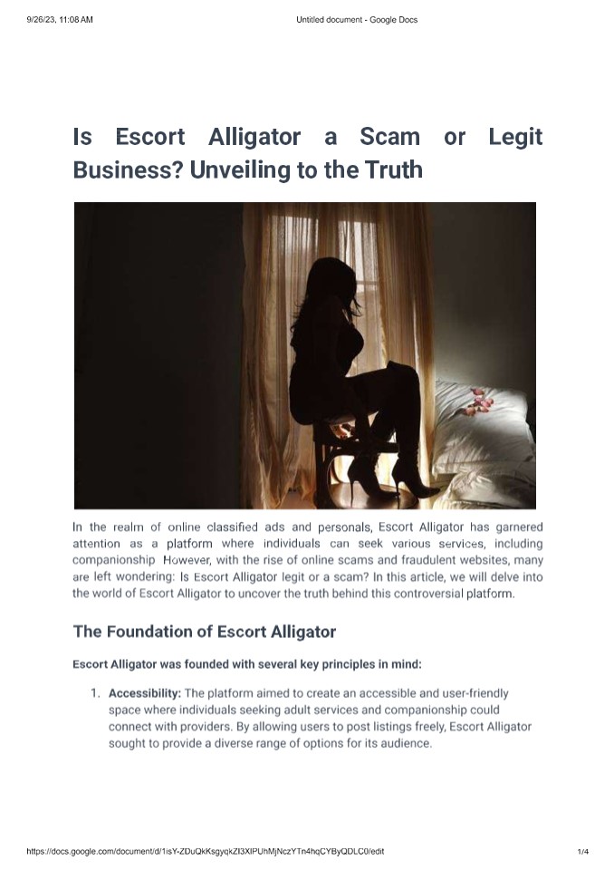 Is Escort Alligator a Scam or Legit Business? Unveiling to the Truth