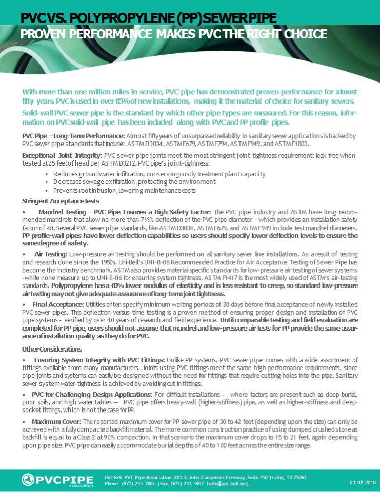 PPT PVC vs. Polypropylene (PP) Sewer Pipe PowerPoint presentation