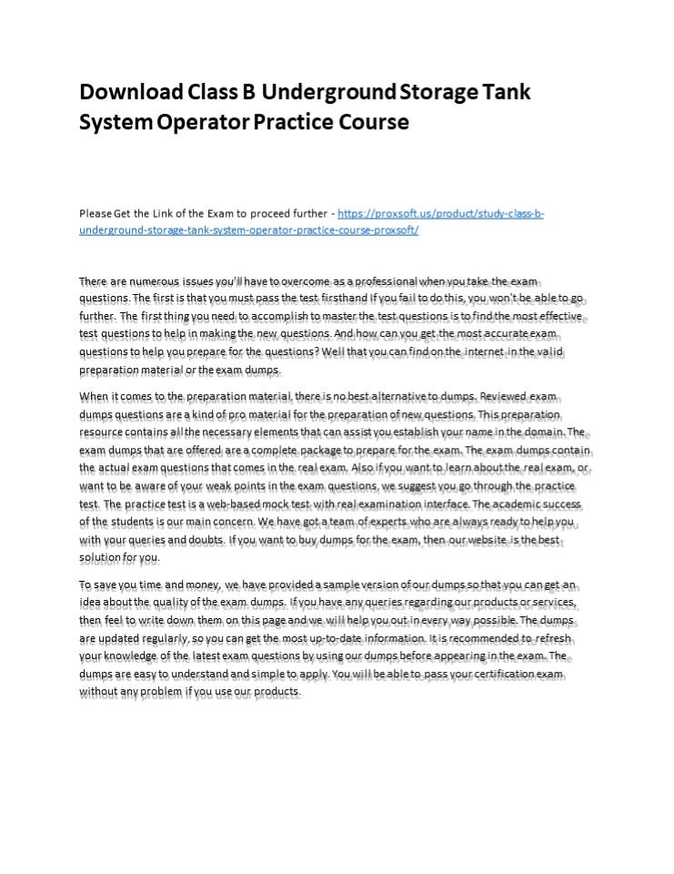 PPT Download Class B Underground Storage Tank System Operator