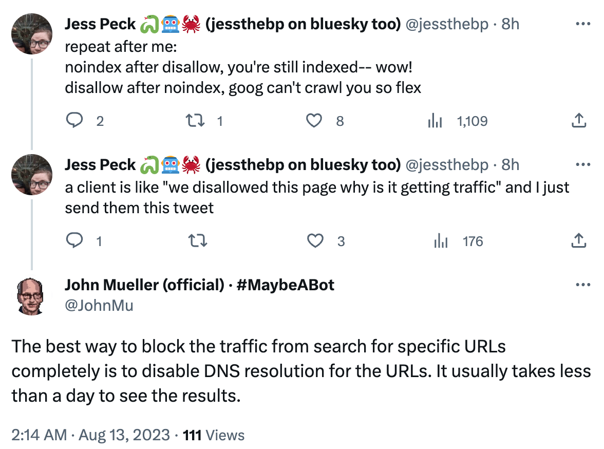 Google Says Best Way To Block Search Traffic Is To Disable DNS Resolution