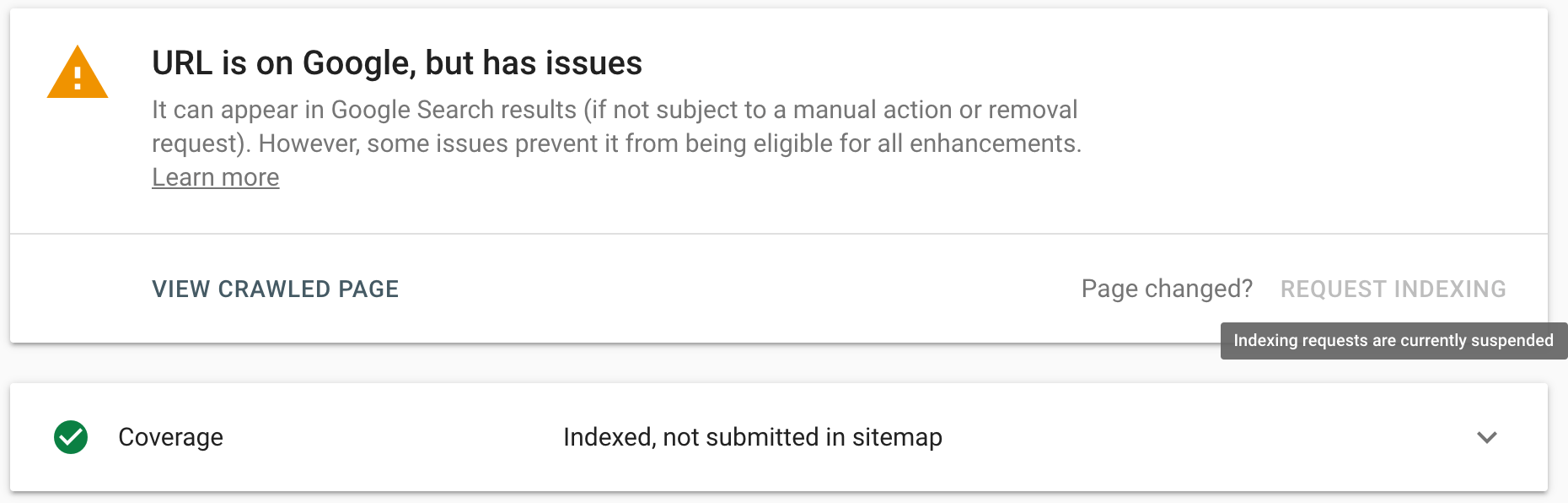 Google Suspends Request Indexing Feature When Google Has Indexing Issues
