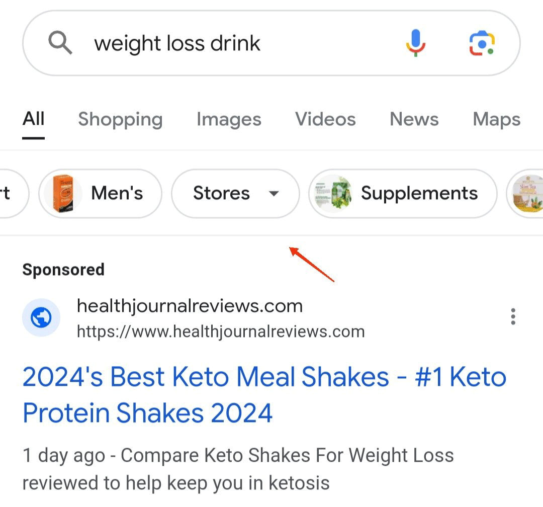 Google Search Stores Filter On Mobile