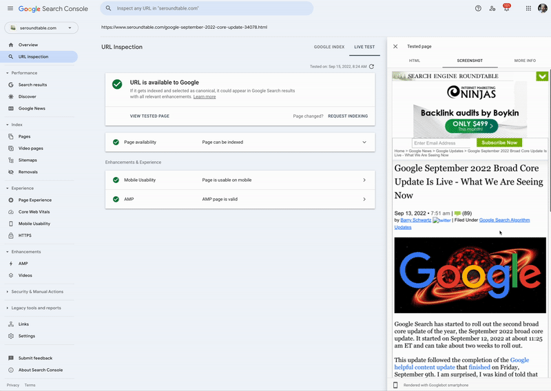 Google URL Inspection Tool Now Displaying Longer Rendering Of Page
