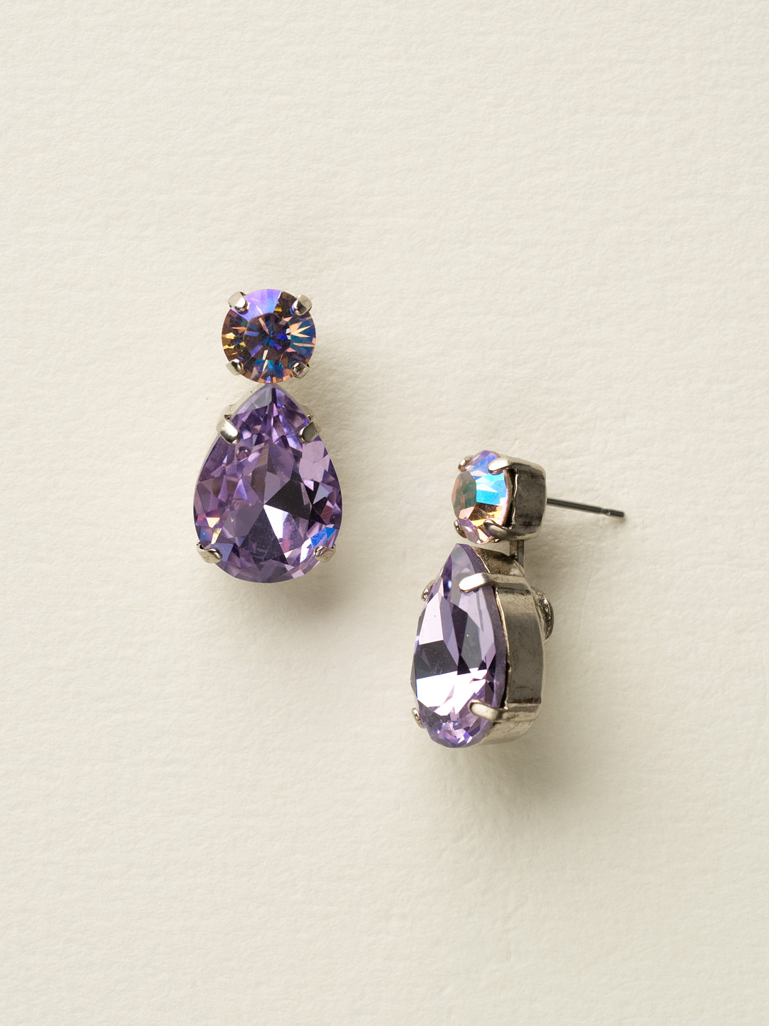 Teardrop Accent Earring in Antique Silvertone Lavender Mint Sorrelli