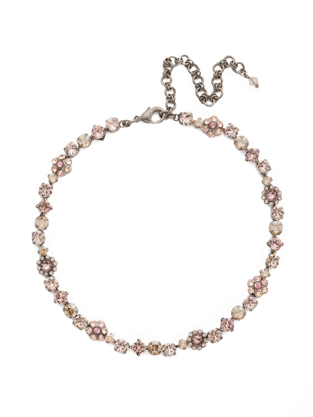 Classic Crystal Floral Necklace Clearance in Satin Blush Sorrelli