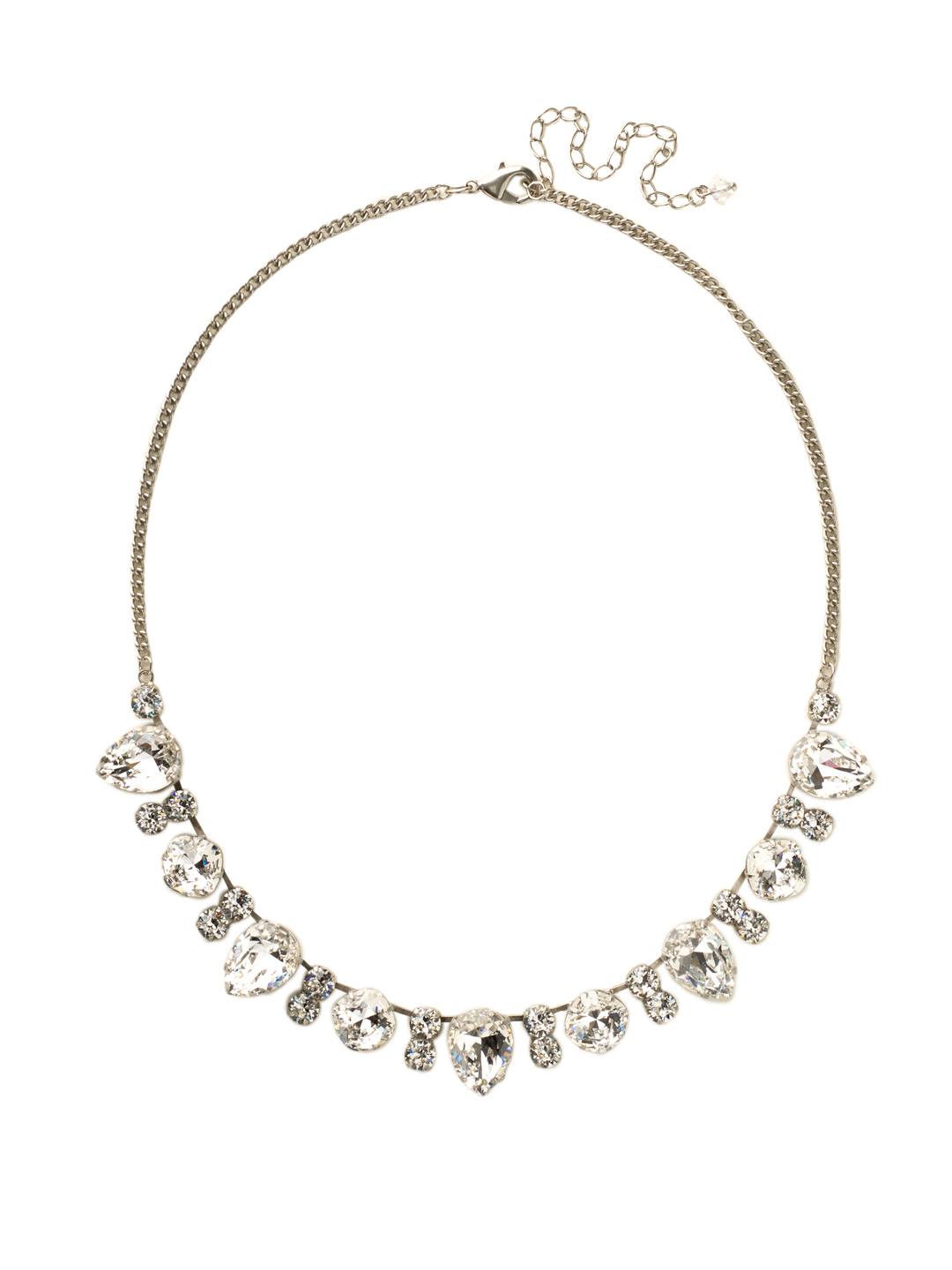 MultiCut Crystal Line Necklace in Antique Silvertone Crystal Sorrelli Jewelry