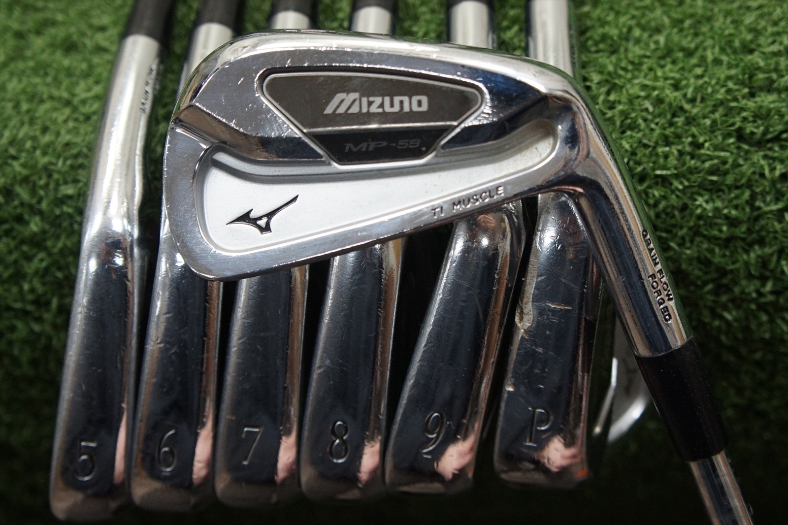 Mizuno MP59 Ti Muscle 4PW Irons Steel Regular +1" Set 147752