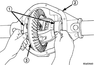1. Remove differential side bearings from differential case.