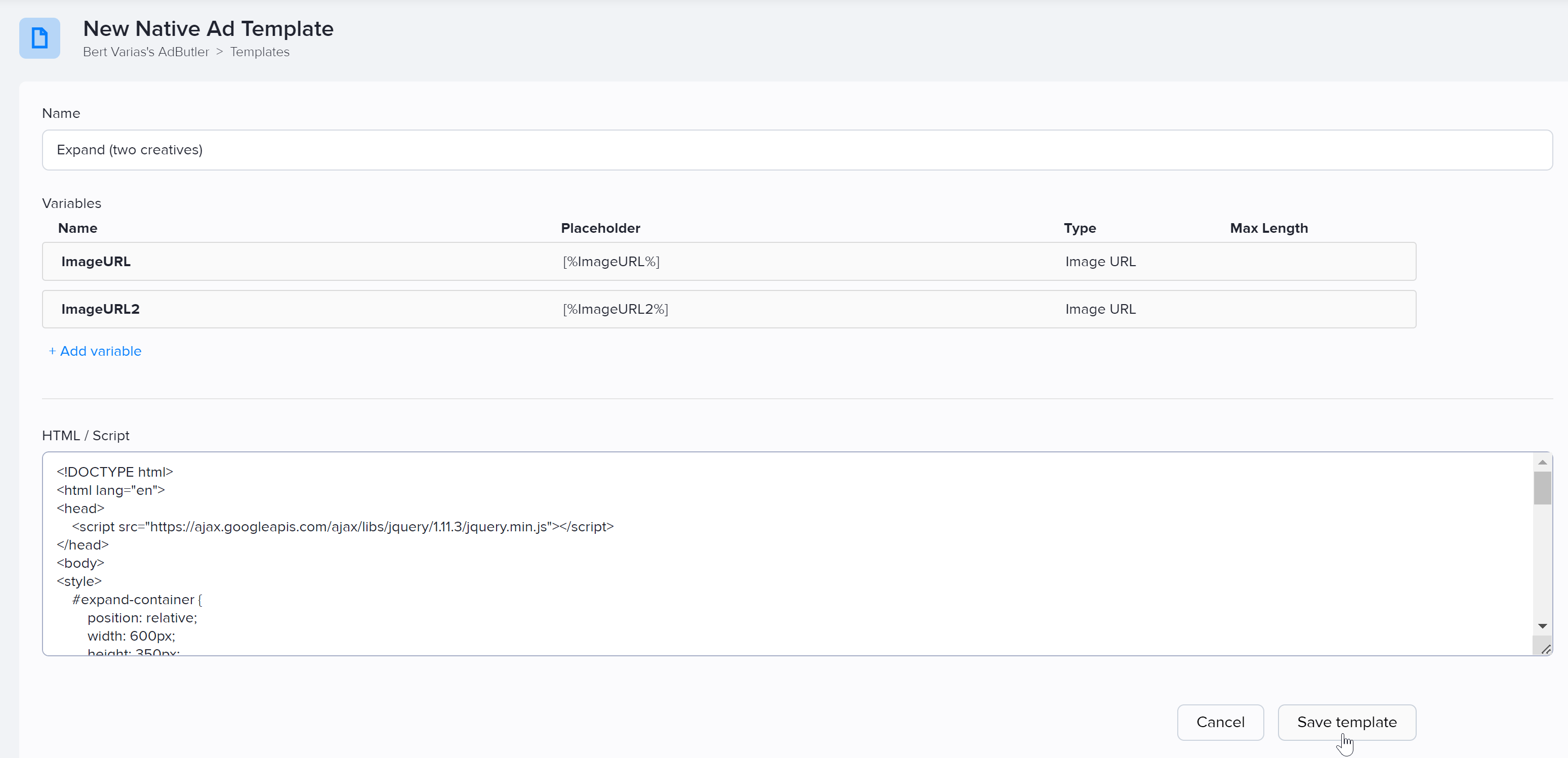 How to make expanding ads (two creatives)