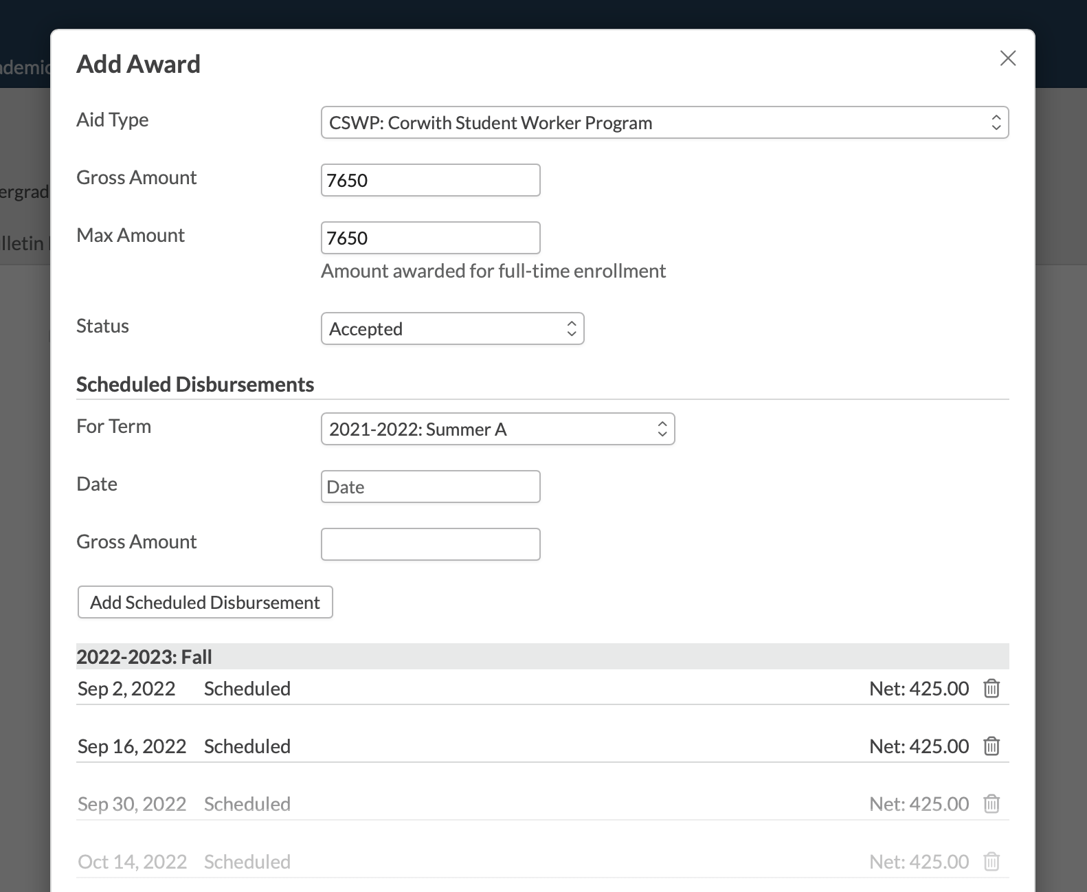 Work Study Awards (including Federal Work Study) Populi Knowledge Base